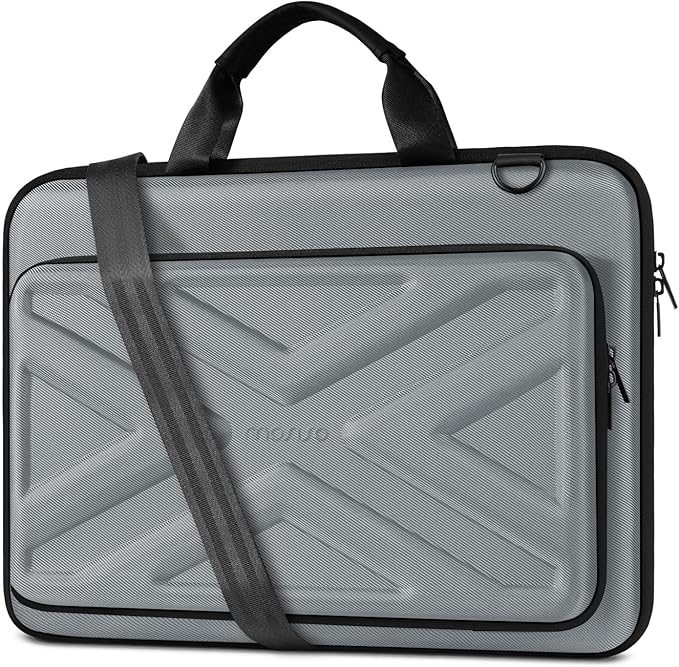 MOSISO Hard Shell Laptop Case for Men Women,17 inch Computer Bag Compatible with MacBook, HP, Dell, Lenovo, Asus, Notebook,17.3 inch Laptop Bag with Front Pocket & Shoulder Strap, Gray