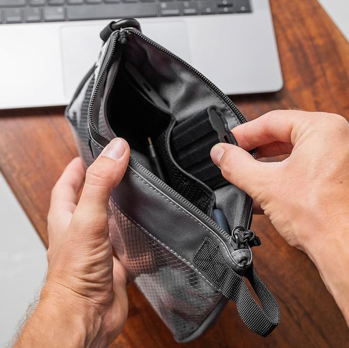 GOBAGS Production Zipper Bags - Electronics & Camera Accessories Bag - Cable organizer, Gear Accessory Pouch, Travel Camera Essentials (Small, Gray)