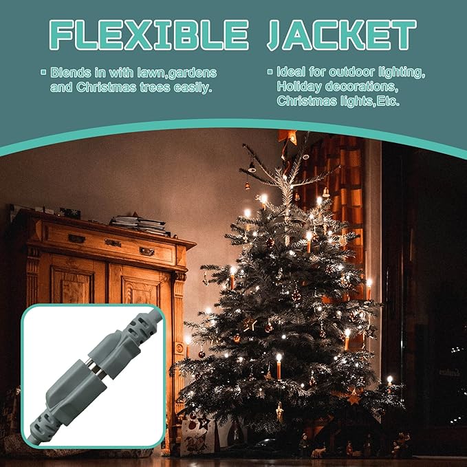 6 Ft Outdoor Extension Cord - 12/3 SJTW Heavy Duty Grey Extension Cable with 3 Prong Grounded Plug - Power Cord for Lawn, Garden, Appliances