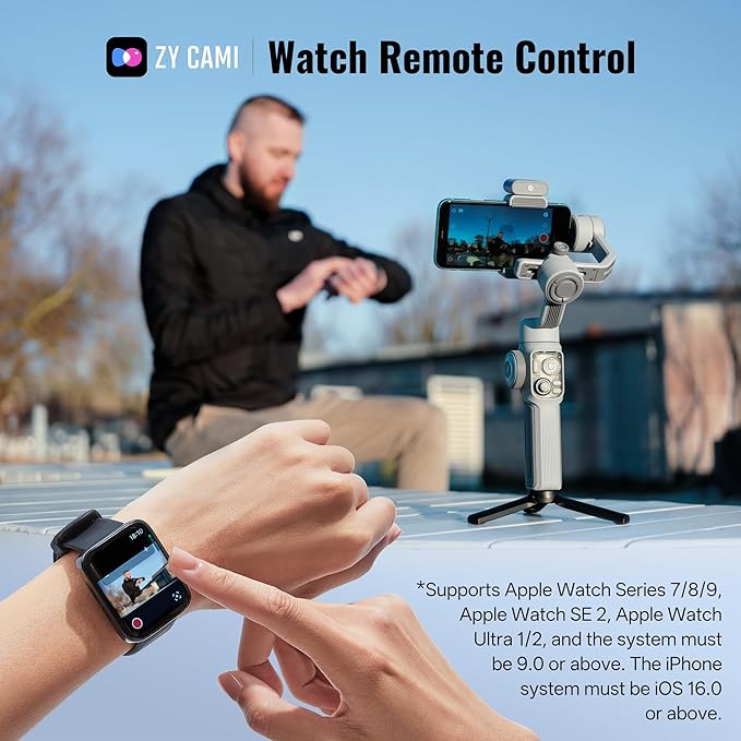 ZHIYUN CINEPEER Smooth 5E Combo Gimbal Stabilizer for iPhone, Android, Built-in Fill Light, Tripod, 3-Axis 300g Payload Phone Gimbal, Gesture Control, Vlogging Stabilizer for YouTube, TikTok