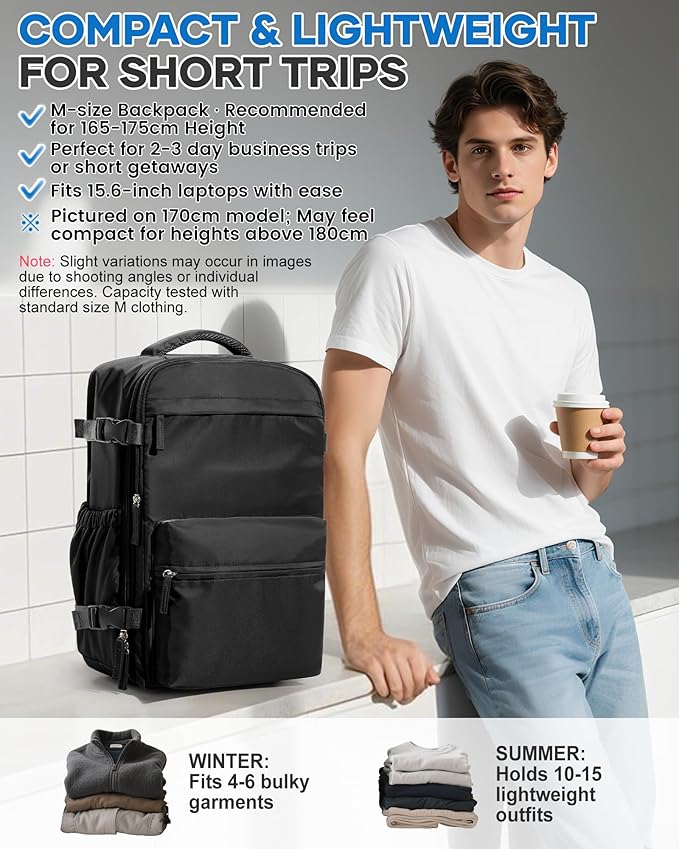 Vacuum Travel Backpack with Pump for Women,Personal Item Carry on Backpacks Flight Approved 18x14x8 inches for Men,Laptop Waterproof Work Compression bags Casual Daypack Black