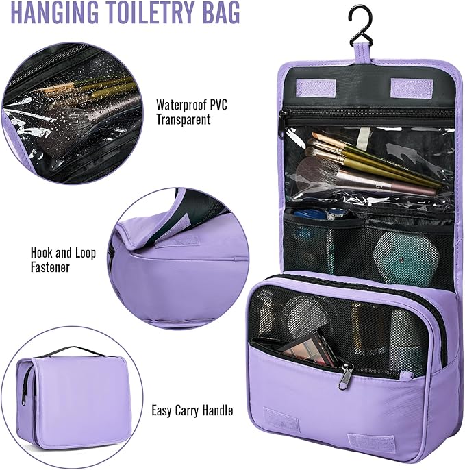 Veken 8 Set Packing Cubes for Travel Essentials, Suitcase Organizer Bags in 4 Sizes, Carry-On Luggage Accessories with Large Laundry & Hanging Toiletry Bag, Must-Have for Airplane, Road Trip & Camping