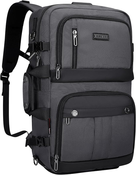 WITZMAN Carry on Travel Backpack for Men Women Laptop Backpack with USB Charging Port Airline Approved(B683 Silvery Grey)