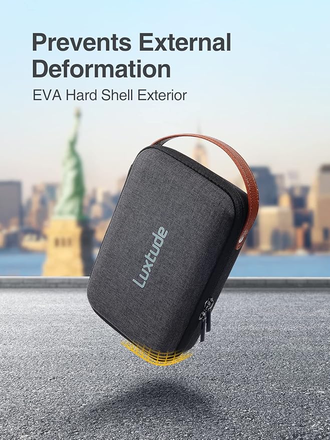 Luxtude Electronics Organizer Travel Case, Tech Organizers Travel Case, Hard Charger Organizers, Portable Cable Organizer, Travel Essentials for Charger/Mouse/Cash/Card/Pen, Tech Gifts