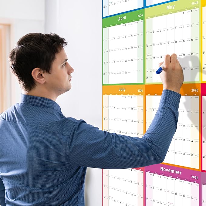 2026 Yearly Wall Calendar - annual calendar 2026, 2026 Yearly Wall Calendar&Planner with Thick Paper, January 2026 - December 2026, X Large, 34.7" x 22.8", 2026 Yearly Planner (Yearly Wall Calendar)