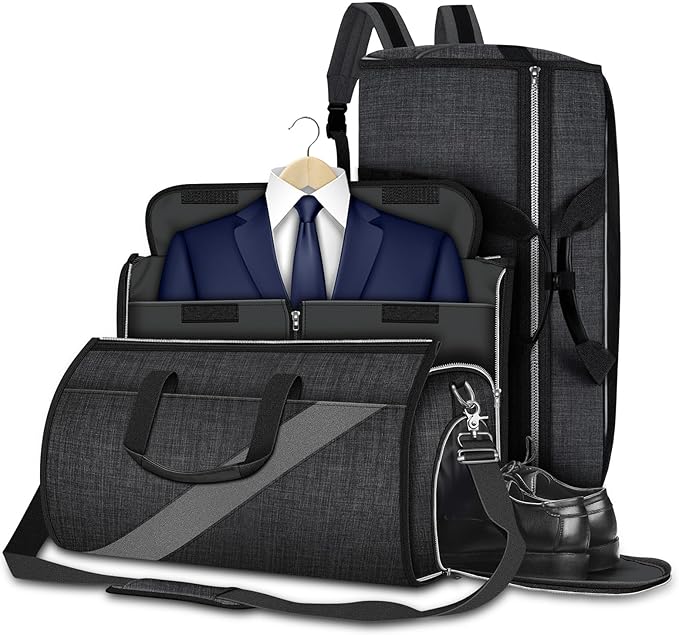 Convertible Garment Bag with Shoulder Strap, Modoker Carry on Garment Duffel Bag for Men Women -Hanging Suitcase Suit Travel Bags