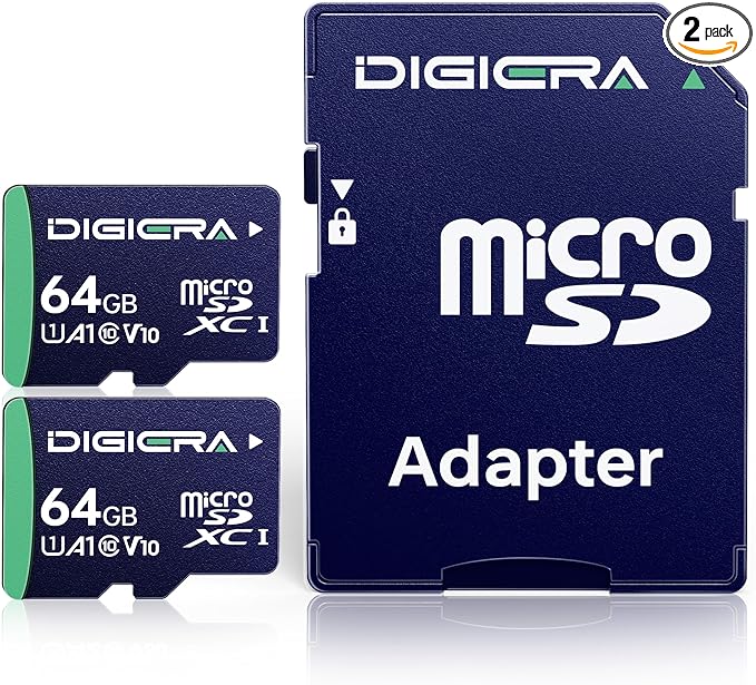 64GB CT100 microSDXC UHS-I Memory Card with Adapter - up to 100MB/s, C10, U1, V10, Full HD, A1, Micro SD Card for Smartphones, Tablets, Cameras, Gaming Consoles, and Drones (2 Pack)