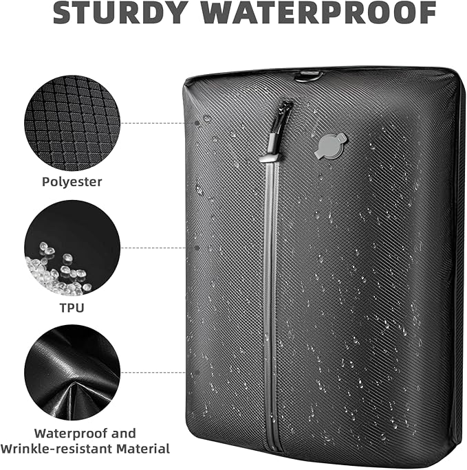 Luvan Travel Vacuum Bags for Luggage with Wireless Pump, Reusable Space Saver 33L Compression Clothing Packing Storage Organizer Cube for Carry On Suitcases and Backpack, IP67 Waterproof (2PC+Pump)