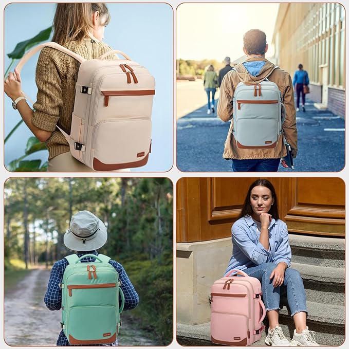 40L Travel Backpack with USB Charging Port, Water-Resistant Carry On Backpack for Men Women, Business Laptop Backpack for Trips & Commutes, Fits 15.6/17.3 Inch Laptop