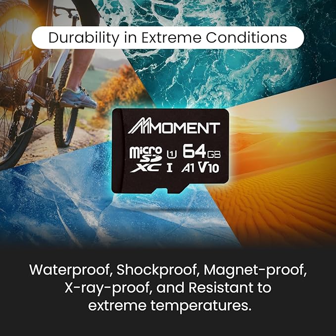 MMOMENT 64GB (2 Pack) Micro SDHC Card, A1, UHS-I, U1, V10, Class 10 Compatible, Read Speed Up to 95 MB/s, SD Adapter Included