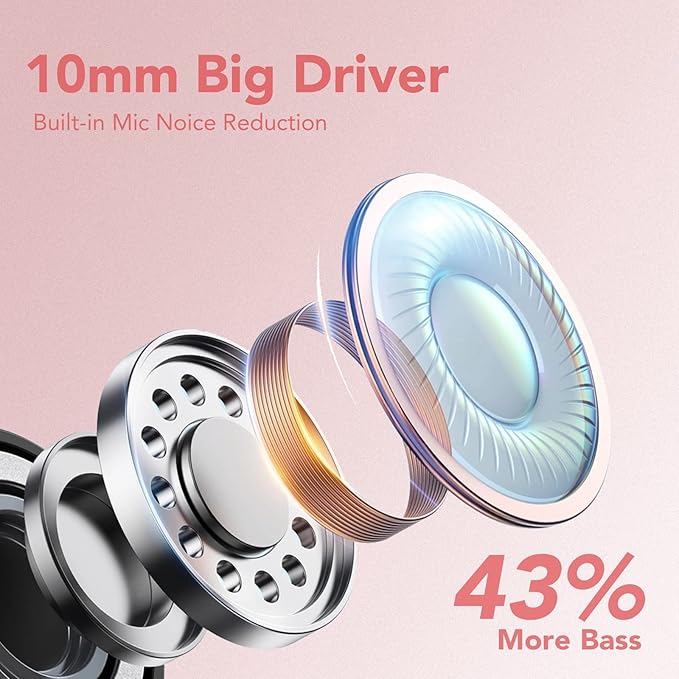 KT1 Wireless Earbuds, Sports Bluetooth Headphones, 120Hrs Playtime Ear Buds for Small Ear, IPX7 Waterproof Running Headphones, Deep Bass, Over Ear Sport Wireless Bluetooth Earphones for Android iOS