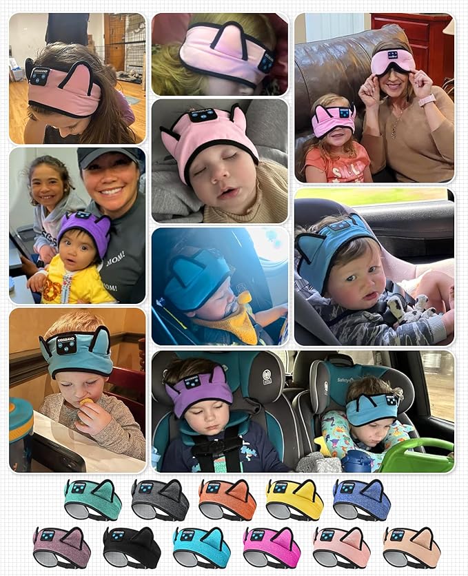 Baby Headphones, Kids Headphones Bluetooth Headband Adjustable, Wireless Headband for Kids with Wired Playback 3.5 MM Jack for Teens/Boys/Girls/Smartphones/School/Airplane Travel/Tablet