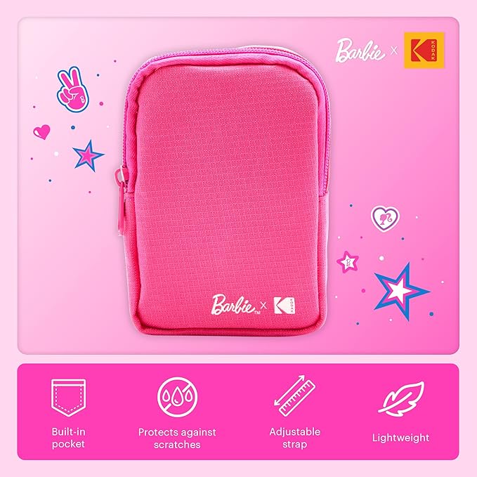 KODAK x Barbie Step Slim Wireless Instant Portable Photo Mobile Printer (Iconic Style)+ Barbie Deluxe Camera Case + Barbie Photo Album + Zink Paper (20 Sheets)