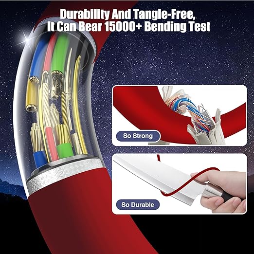 3-Pack Red [3.3FT+6.6FT+10FT] 60W USB C to USB C Cable, Type C Fast Charging Cable for iPhone Air 17 16e 16 15 Pro Plus Pro Max，for Galaxy S25, for iPad Pro/Air/mini, for MacBook Pro/Air and More