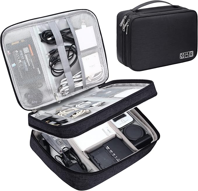 CILLA Electronics Organizer Travel, Travel Cord Organizer Case, Compact Electronics Accessories Bag for Cable, Cord, Charger, Phone
