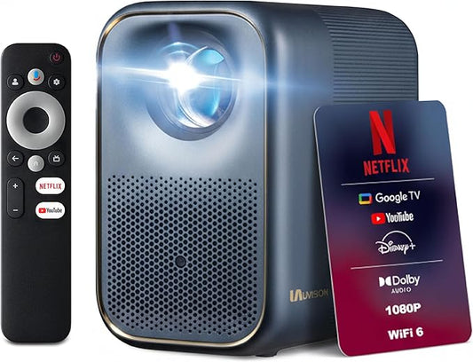 AllPlay Netflix-Licensed Smart Projector with Google TV | Native 1080p Full HD | Auto Focus & Keystone | Dolby Audio | WiFi & Bluetooth | Portable Home Theater Kit