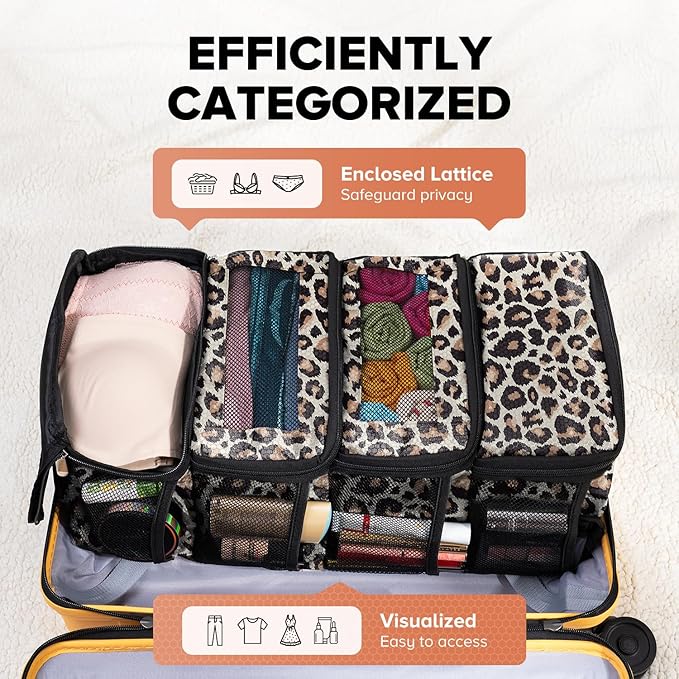 Suitcase Organizer, Travel Luggage Organizer Hanging Shelves Packing Cube Closet/Collapsible Portable Travel Organizer for Carry-on