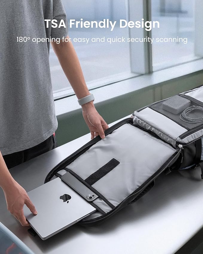 tomtoc Travel Backpack 28L, TSA Friendly Flight Approved Carry-on Luggage Hand Water-resistant Lightweight Business Rucksack, Durable Bag Fits 16 Inch Laptop