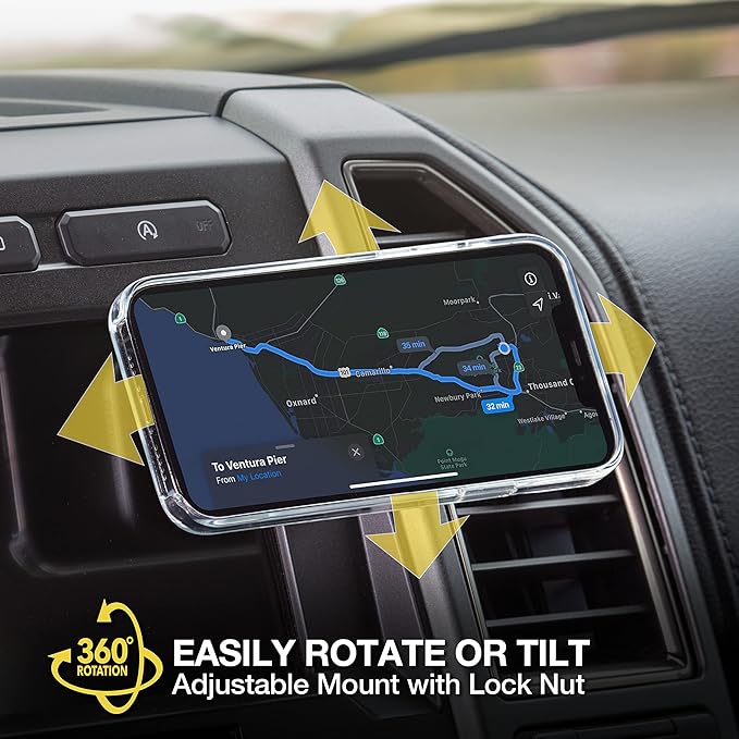 Scosche MP2DVM MagicMount Pro2 Magnetic Cell Phone Holder, Adhesive Car Dashboard Mount with Removable Vent Clip, Hands-Free Phone Stand Compatible with MagSafe, iPhone 16/15/14/13/12 Series and More