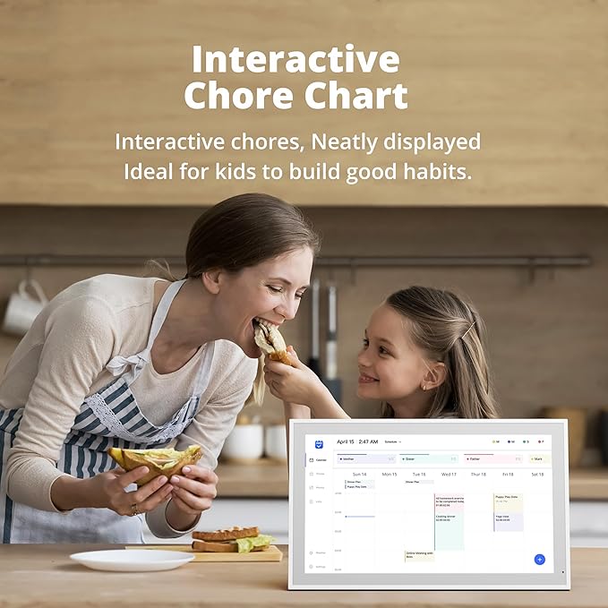 Dragon Touch 21.5" Digital Calendar Chore Chart – 1080P Full HD Interactive Touchscreen, Smart Family Planner, Hearth Display Digital Wall Calendar & Desk Mountable for Seamless Scheduling