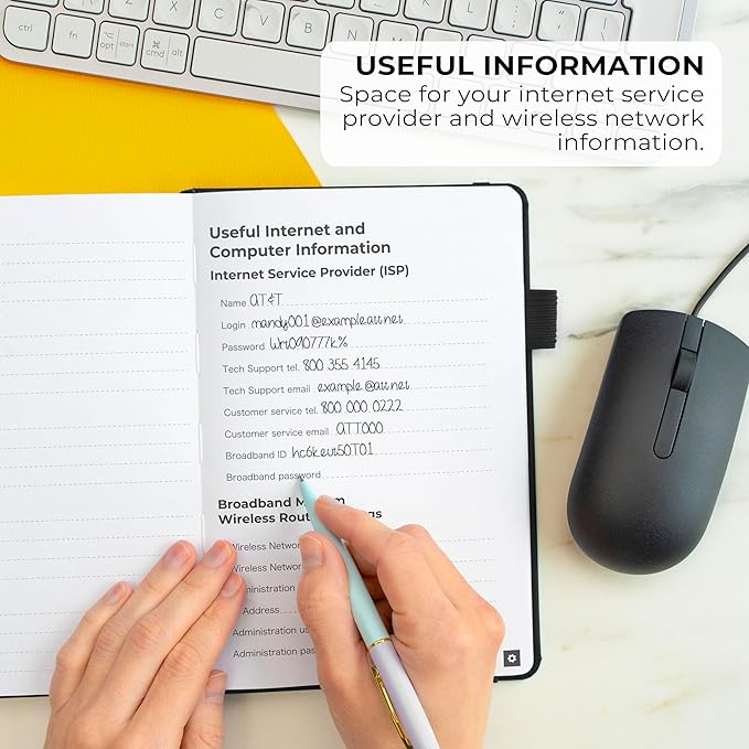 Clever Fox Password Book – Alphabetized Internet Address & Password Organizer – Computer & Website Password Keeper Notebook – Log-In Password Journal - Medium, A5, 8.3x5.8″, Hardcover (Black)