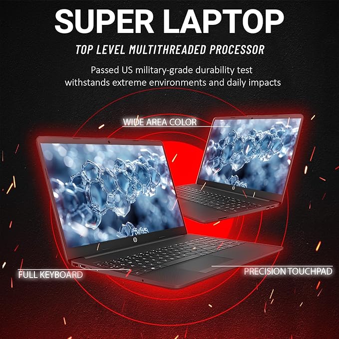 HP New Business Laptop with Microsoft Office, Intel Powerful Processor, 15.6" FHD LED Display, 8GB RAM, 256GB SSD, Ethernet RJ-45, Ultra Quiet Design, Long Battery Life, Windows 11 Pro, WOWPC USB