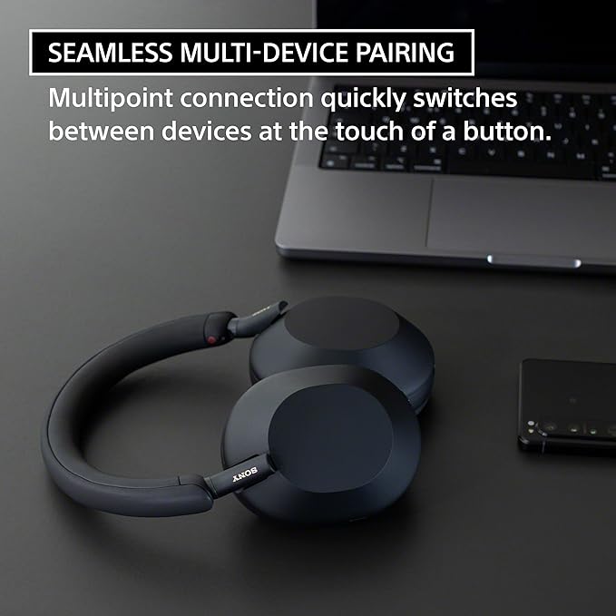 Sony WH-1000XM5 Premium Noise Canceling Headphones, Auto NC Optimizer, 30-Hour Battery, Alexa Voice Control, Silver