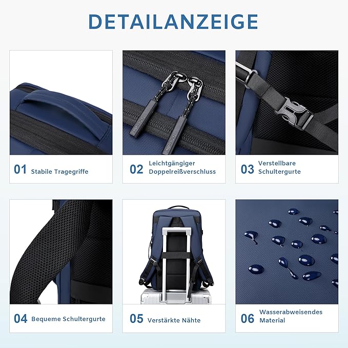 Carry On Travel Backpack, 35L-40L Expandable Extra Large Airline Approved,Lightweight Daypack for Men and Women