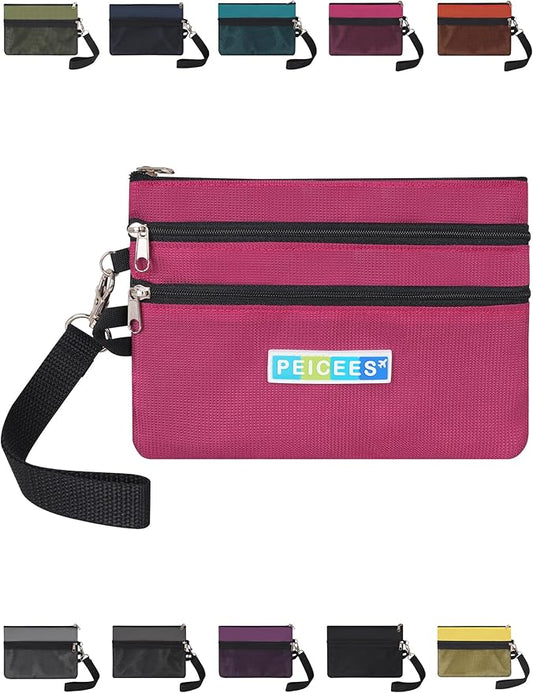 Peicees World Travel Essentials Currency and Passport Organizers Cash Cards Tickets Holder RFID Blocking Wallet, Rose