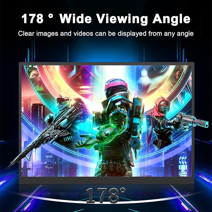 Portable Monitor for Laptop, 10.5" Screen Extender 1920x1280P IPS Travel Monitor 3:2, 500nits, 2000:1, w/45° Adjustable Stand, Standard HDMI USB-C Computer Display for Laptop PC Phone Mac PS4 Xbox