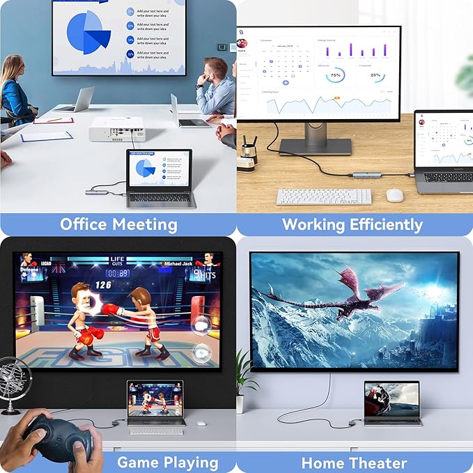 Docking Station for MacBook Pro Air, LIONWEI USB C Docking Station Dual Monitor, Dual HDMI Adapter Hub for Mac MacBook Pro with 2 HDMI, 3 USB 3.0, SD TF Card Reader and 100W PD USB C Charging Port