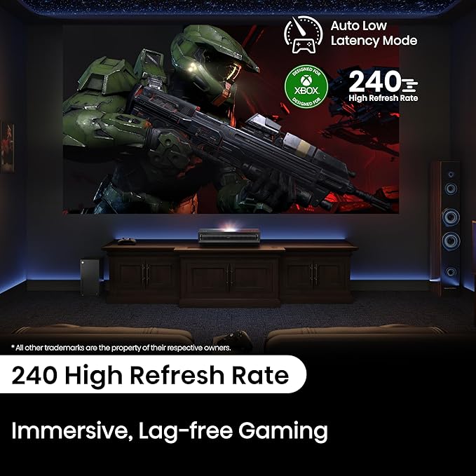 Hisense PX3-PRO Ultra Short Throw Triple Laser Projector, 4K UHD, 80” – 150”, 3,000 Lumens, 3000:1 Contrast, Dolby Vision & Atmos, IMAX Enhanced, 240 High Refresh Rate, Google TV, Designed for Xbox