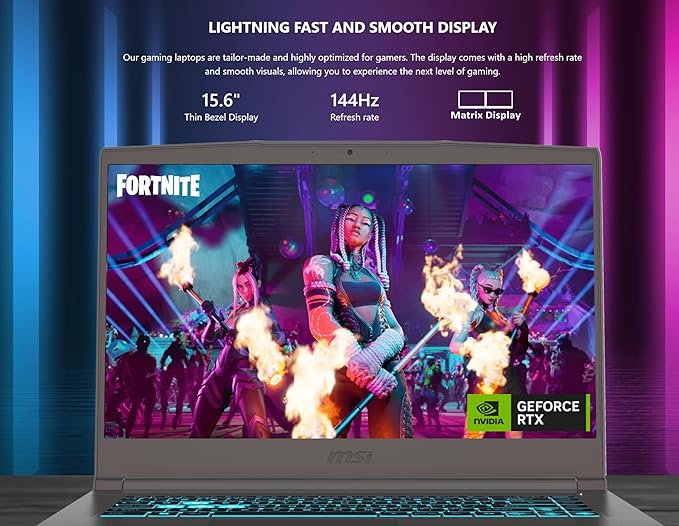msi Thin 15.6 inch FHD 144Hz Gaming Laptop-Intel Core i5-13420H-NVIDIA GeForce RTX 3050 -Window 11 Home-W/Mouse pad (64GB RAM | 2TB PCIe SSD)