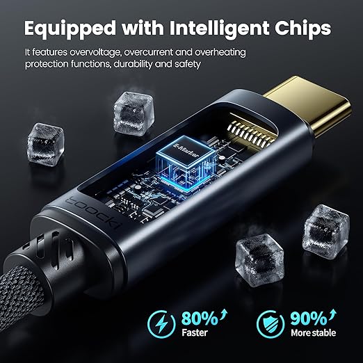 USB C Cable 3.3ft 240W Fast Charging Cord with LED Display Compatible with iPhone 17 16 15 Pro Plus Pro Max Air, iPad Pro, Samsung Galaxy S24 S23, Switch, MacBook Air, Pixel