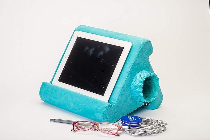 Flippy Tablet Stand with Cubby Storage and Multi-Angle Viewing for Home, Work & Travel. Our Tablet Holder Has Storage for Your All Your Personal Items. (Def Leopard)