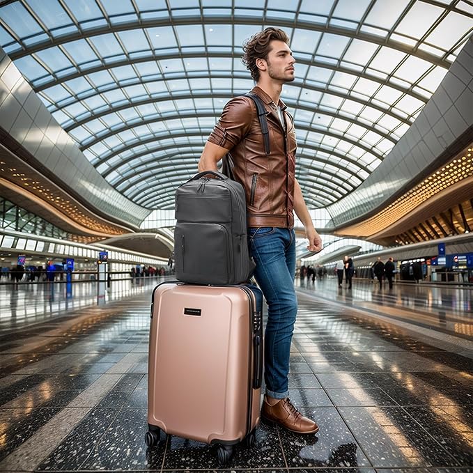 Waterproof Laptop Backpack for Men & Women, Flight Approved Anti-Theft Daypack with 15.6-inch Laptop Sleeve (Gray)