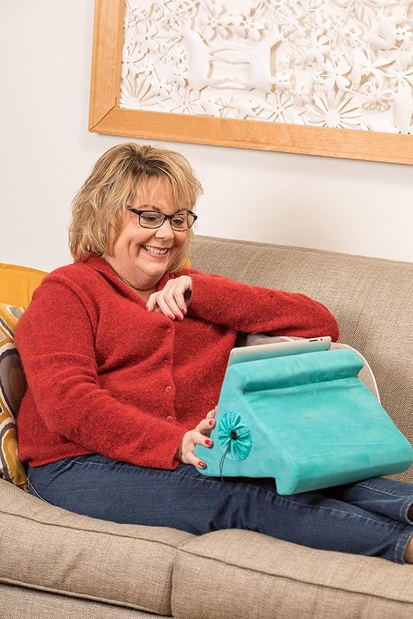 Flippy Tablet Stand Compatible with iPad, Cubby Storage and Multi-Angle Viewing for Home, Work & Travel. Our Tablet Holder Has Storage for Your All Your Personal Items. (Nebbiolo)