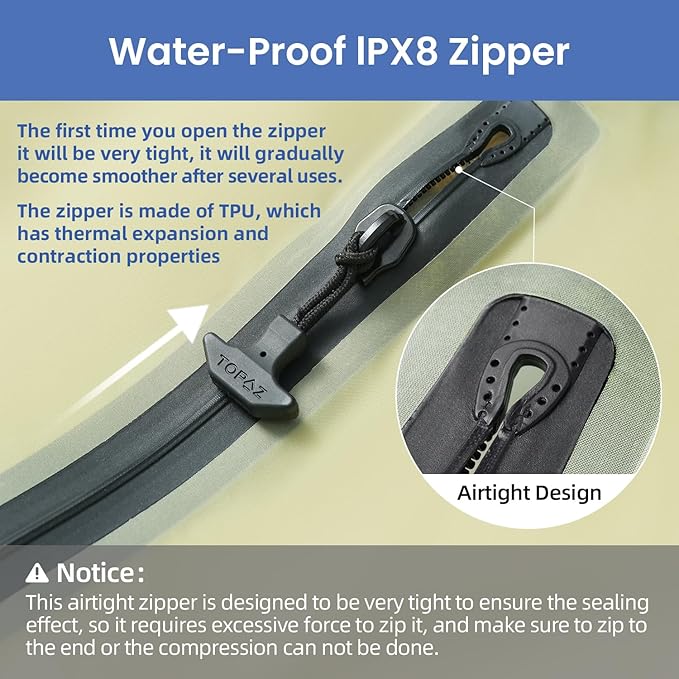 BAGAIL TPU Vacuum Bag for Travel, Reusable Compression Bag with IPX8 Waterproof Zipper, Save Space for Suitcase, Backpack and Carry on (Green, ExtraLarge, No Pump)