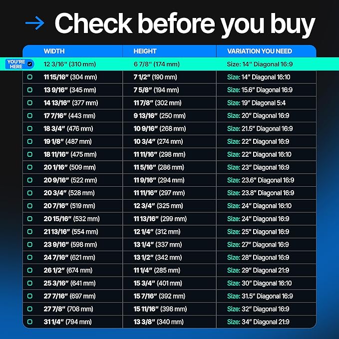 VINTEZ 14 Inch 16:9 Privacy Screen for Computer Monitor and Laptop - Anti Glare Protector Film Blue Light Filter Eye Protection - Computer Screen Privacy Shield, [1 Pack]