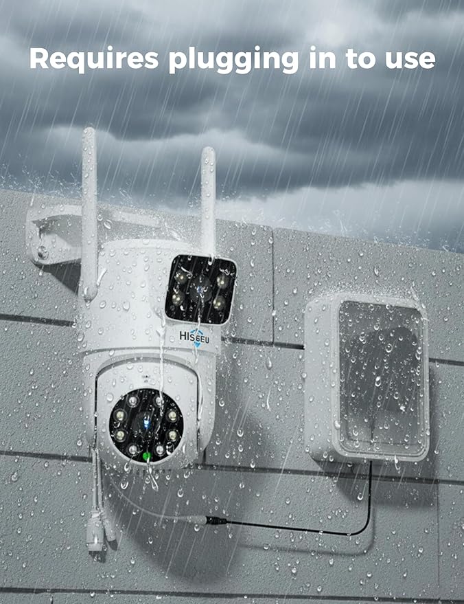 Hiseeu Wireless Security Cameras Outdoor, 5G & 2.4G WiFi Pro, Wireless Home Security Camera System, Dual Lens, 360° Pan & Tilt, Auto Tracking, Color Night Vision, 1TB HDD No Subscription, Need Plug In