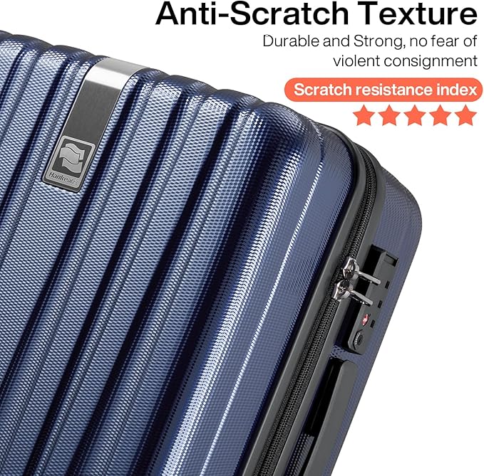 Hanke Luggage Sets 2 piece Carry On Luggage with Wheels PC Hard Shell Suitcases Lightweight Checked Travel Luggage Large Travel Suitcase Woman Men 20/29 Inch(Dark Blue)