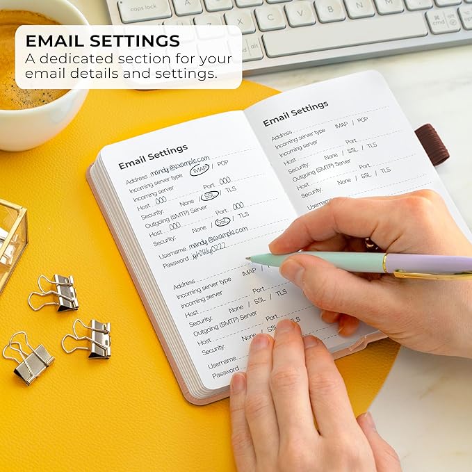 Clever Fox Password Book – Alphabetized Internet Address & Password Organizer - Computer & Website Password Keeper Notebook – Log-In Password Journal – Pocket, 6.2x3.5″, Hardcover (Rose Gold)