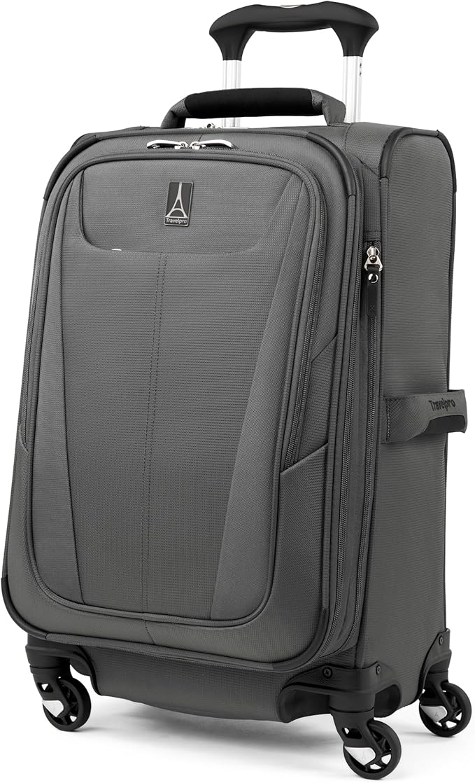 Travelpro Maxlite 5 Softside Expandable Carry on Luggage with 4 Spinner Wheels, Lightweight Suitcase, Men and Women, Shadow Grey, Carry On 21-Inch