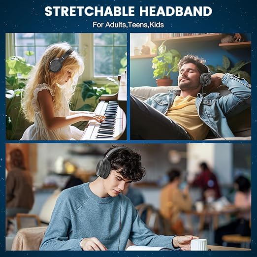 USB C Headphones Wired, Over Ear USB C Wired Headphones with Microphone, Volume Control, HD Stereo Sound, Foldable USB Type C Headphones for Adult/Teens/Chromebook/Laptop/Computer/iPhone,Black