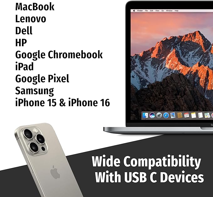 Symphonized Premium Wooden iPhone Earphones Wired (USB C) Deep Bass Sound, 3D Sound, Microphone Volume Control, 90% Noise Cancelling for Type C Devices. Earphones for iPhone 15 to 17 & Android (Black)