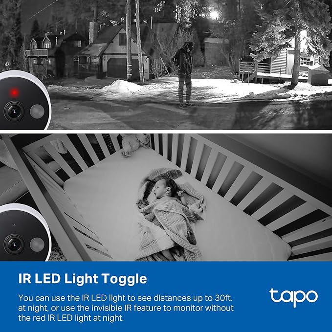 Tapo by TP-Link 2K QHD Security Camera Indoor/Outdoor, 2024 PCMag Editor's Choice, Color Night Vision, Free Person/Pet/Vehicle Detection, Baby Monitor, Local/Cloud Storage, IP66, Dual-Spotlight(C120)