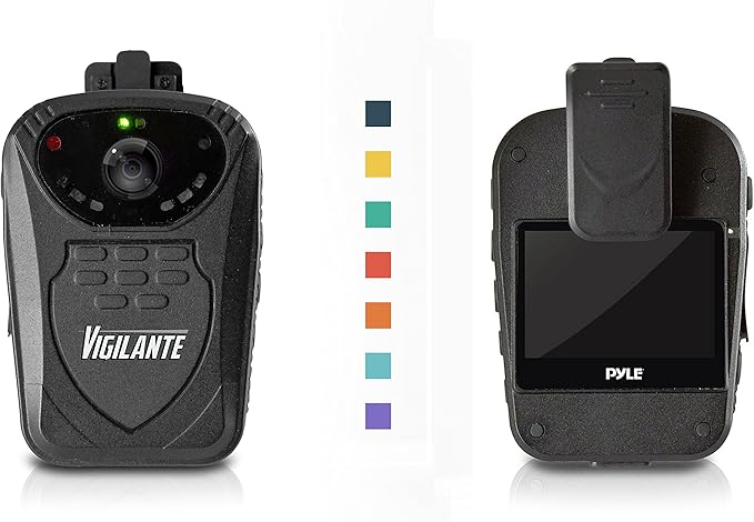 Pyle Updated Wireless Camera, Compact Security Wireless Cams, Audio Video Recording, Night Vision, Rechargeable Batteries, Memory 16GB LCD Display, Splash Proof Water Resistant, Police Camera