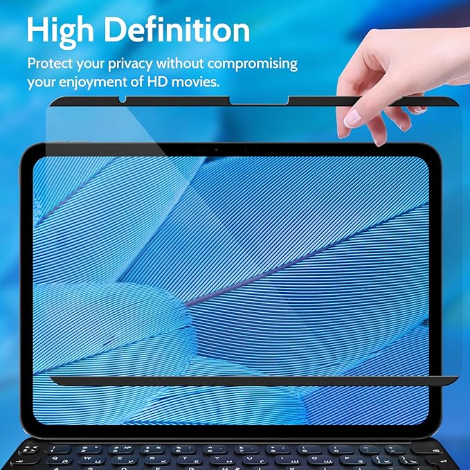 Magnetic Privacy Screen Protector for iPad Air 13 Inch 2024/2025 (M2/M3, 6th/7th Gen), Removable Anti Blue Light Glare Spy Private Filter, High Sensitive Bubble-Free Black Security Screen