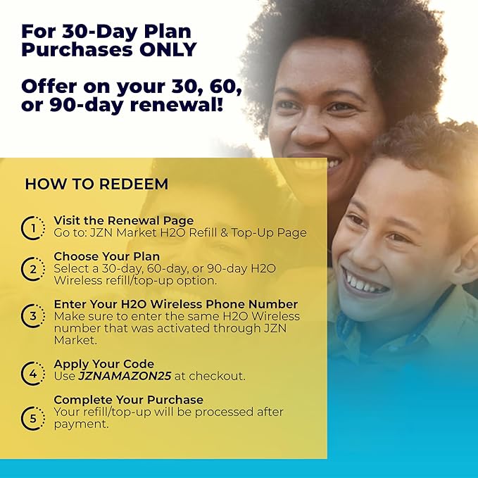 H2O Wireless 30-Day USA Physical Prepaid SIM Card with 60GB High-Speed 4G LTE/5G Data & 20GB Mobile Hotspot, Unlimited Data, Talk & Text to 70+ Countries, Triple-Cut US SIM Card for Cell Phones