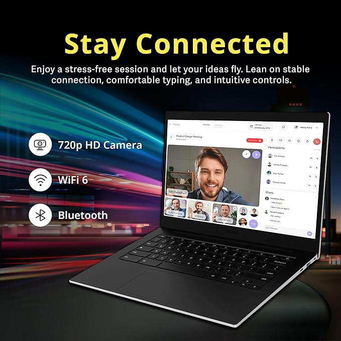 SAMSUNG Galaxy Chromebook Go 14" Laptop, Intel Celeron N4500, 4GB LPDDR4X, 288GB Storage (128GB eMMC+160GB Docking Station Set), Intel UHD Graphics, Long Battery Life, Wi-Fi 6, Chrome OS, Silver